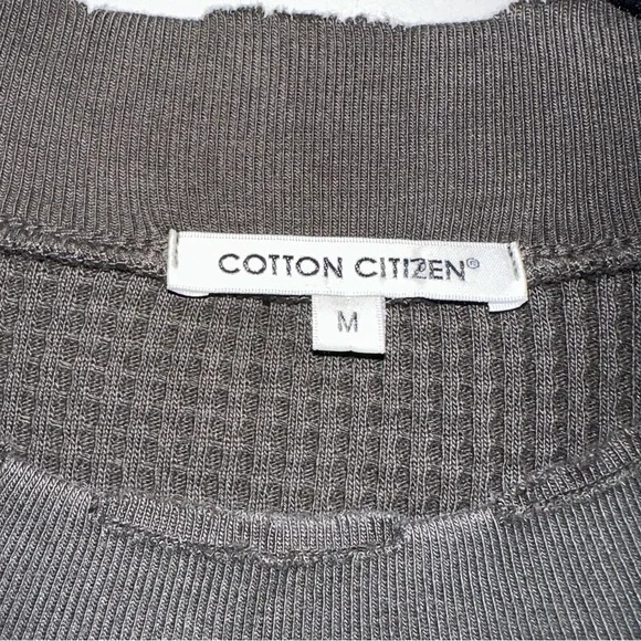 Cotton Citizen Waffle Knit Black Women’s Long Sleeve Shirt Dress Size M - Picture 3 of 10